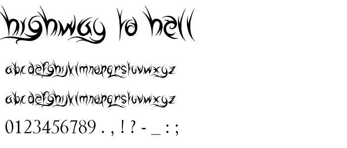 Highway to Hell font